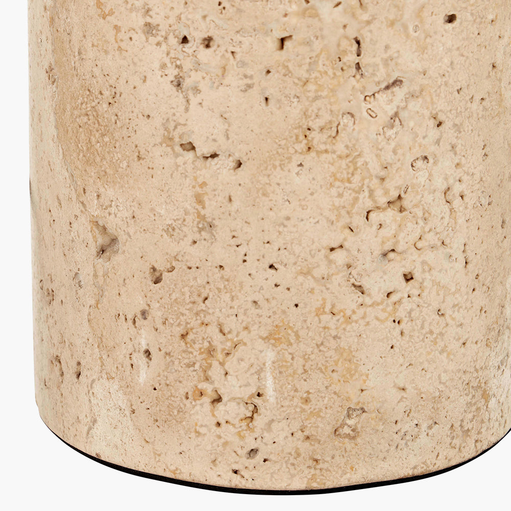 Kanoa Natural Marble Limestone Cylinder Table Lamp